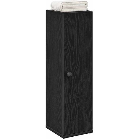 Badezimmerschrank mit Rollenhalter Schwarz 20,5x22x72 cm