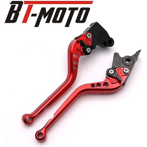 Brems- und Kupplungshebel für Yamaha YZF-R1/YZFR1 (2004-2008) und YZF-R6/YZFR6 (2005-2016), langer/kurzer Aluminiumgriff, rot.