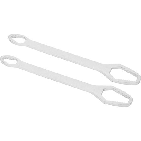 Universelle sternförmige Doppelschlüssel, selbstspannend und verstellbar, 8-22 mm, Länge 260 mm, elektrolytisch verzinkt, silberfarben. (1/5)