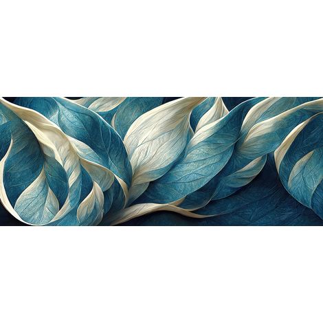 Papier peint panoramique - Feuilles Design 3D - 130 cm x 52 cm (1/2)