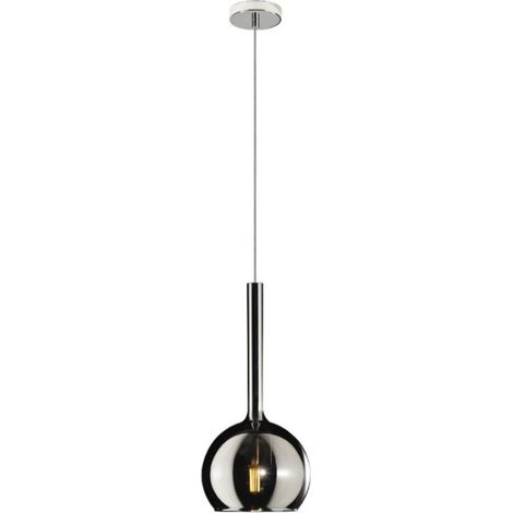 Lampadario moderno top light future 1155cr sp e27 led vetro pirex soffiato sospensione, vetro cromo