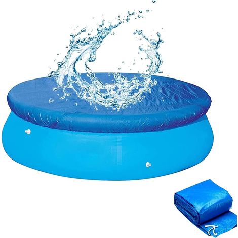 Bâche Piscines Bâches Accessoires De Protection pour Piscine Bleu pour Piscine Hors Sol Ronde Housse Anti-Pluie, Durable Convient À Toutes Sortes De Ronde Piscines (Diamètre 457cm) (1/5)