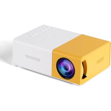 Projecteur Mini Portable 1080P - Projecteur Home Cinéma Compact, Vidéoprojecteur pour Téléphone/Intérieur/Extérieur - Compatible Android/Ordinateur Portable/Téléphone/TV (Jaune) (1/5)