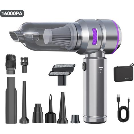 Kabelloser Handstaubsauger 16000Pa – Tragbarer Akku-Staubsauger für Auto und Haushalt, 3 Leistungsstufen, Brushless Motor mit Blasfunktion (1/5)