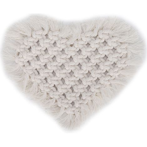 Coaster Heart Shape Cotton Material Hand‑Woven Placemat Desktop Anti‑Scald Non‑Slip Decoration (1/5)