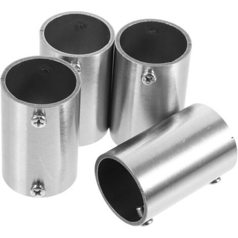 Conector recto de acero inoxidable de 32 pulgadas, conector de tubo de 2 vías para pasamanos, juego de 4 piezas, fácil instalación, adecuado para materiales y piezas de construcción. (1/5)