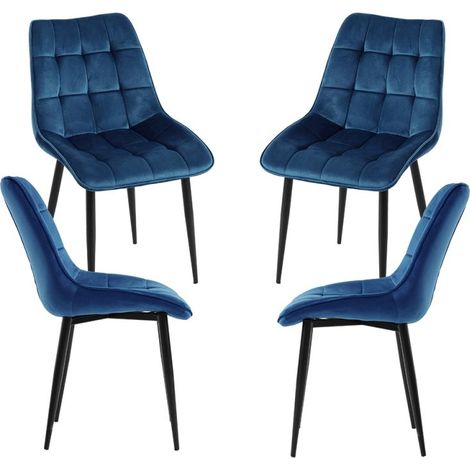 Packs Sillas Comedor - Pack 4 Sillas Cade Terciopelo - Azul (1/5)