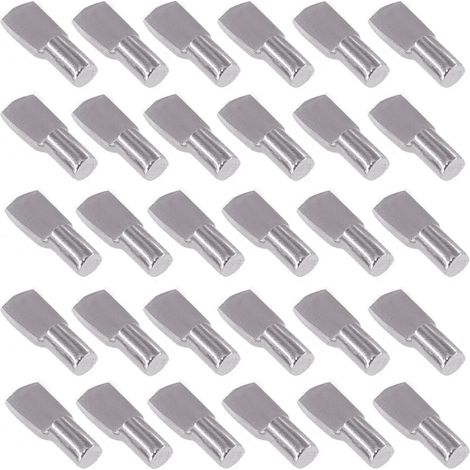 Taquet Etagere, 24 Pcs Support d'Étagère 5 X20 mm supports d'étagère goupilles d'étagère nickelées en métal pour armoire, placard, armoire (1/5)
