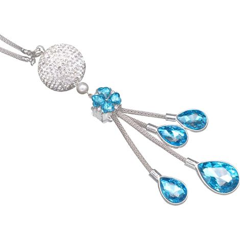 Merroir de recrutement automobile Interior Crystal Diamond Ball Ornements (bleu) 1 morceaux (1/5)