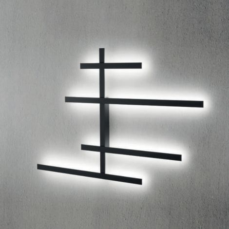 Plafoniera moderna gea luce rake axl 70.2w led dimmerabile alluminio lampada soffitto parete, finitura metallo nero opaco (1/5)