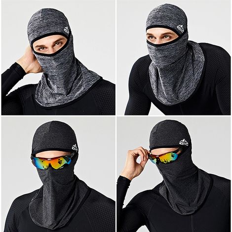 Masque facial de cyclisme UPF50 +, doublure de casque rafraîchissant, cache-cou en soie glacée, couvre-chef de Protection UV d'été (1/5)