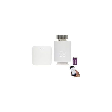 Tête Thermostatique Radiateur Connecté Starter Kit avec Hub, Vanne Thermostatique Programmable, Thermostat Radiateur Compatible avec Alexa, Smart Life/Tuya App