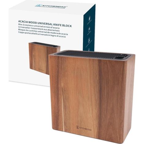Großer XL Akazienholz Messerblock für 16 Messer, Schere & Wetzstab (1/5)