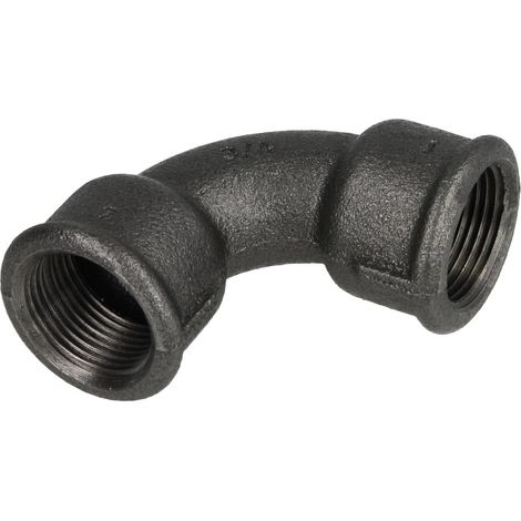 Raccord en fonte malléable noir coude court 90° 3/4'' FF/FF