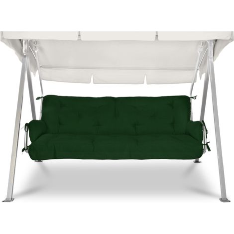 Beautissu Cuscini per dondoli e altalene da Giardino Flair HS - 2 braccioli e Un soffice Cuscino Grande	Verde scuro