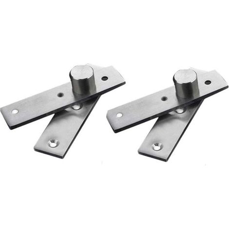 Set of 2 concealed 360-degree pivot door hinges, made of robust stainless steel with fixing screws (75 x 17 mm) (1/5)