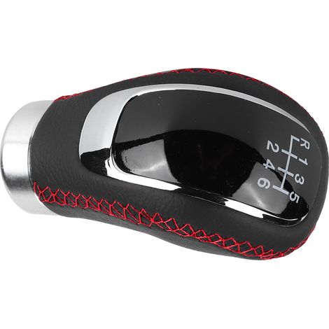 Boule de levier de vitesses universelle en cuir rouge pour voiture (1/5)