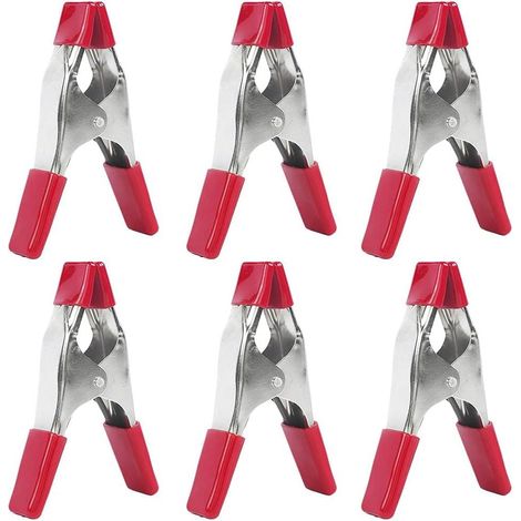 Pinces à ressort métalliques de 10 cm, recouvertes de caoutchouc, pour le camping, les bâches et le travail du bois, robustes et durables (1/4)