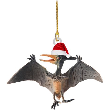 Ornement Dinosaure - Décoration Arbre De Noël 2D - Pendentif Avec Écharpe - Pour Fête À Thème Dinosaure - Lot De 6 (1/5)