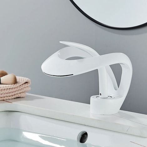 BOMCLAP 1 Dekorative Wasserfallarmatur für Zuhause & Hotel, Waschtischarmatur für den Innenbereich, Einhebelmischer, geeignet für Waschbecken und Spülbecken (1/5)