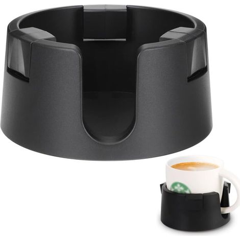 Auslaufsicherer Becherhalter, Untersetzer mit verstellbarem Innendurchmesser, auslaufsicherer Kaffeebecherhalter, fester Becherhalter, multifunktionaler Becherhalter, für Zuhause und Büro (Schwarz) (1/4)