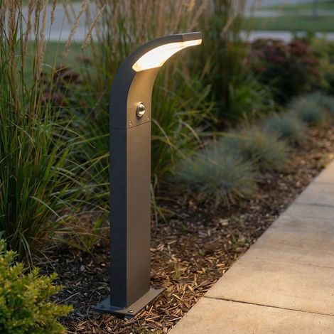 [NEUWERTIG] B-Ware Lucande Wegeleuchte Timm LED Gartenlampe mit Bewegungsmelder anthrazit 60cm IP54 (1/2)