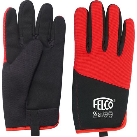 FELCO® 704 Schnittfeste Handschuhe Größe L Rot & Schwarz aus Mischgewebe