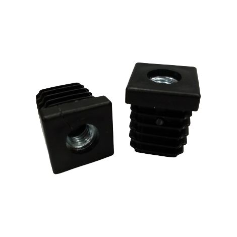 Inserto tappo con filettatura metallica M8 20x20 20 pezzi nero (1/4)