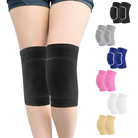 2 genouillères, protection des genoux, rembourrage en mousse épais, élasticité optimale, respirant, pour volley-ball, basket, football, yoga, danse (1/5)