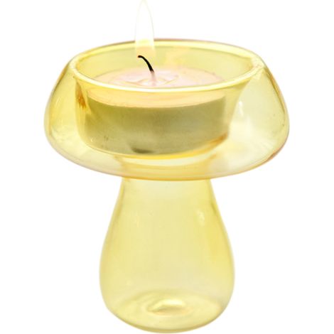 Bougeoir en Verre Borosilicate Mushroom - Bougeoir de Table Décoratif 6.5 x 7cm - 6 Couleurs (50g) - Lot 1 Pièce (1/5)