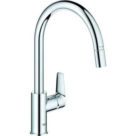 GROHE Miscelatore monocomando per lavello BauEdge 30536 bocca alta getto laminare azb. cromo, 30536000