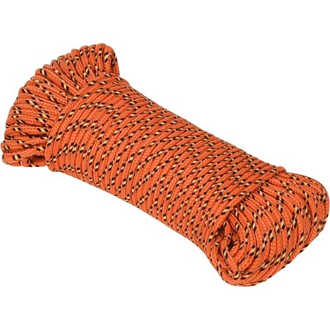 Corde de bateau, Corde de Chanvre, pour la Décoration, le Bricolage, le Jardinage Orange 5 mm 250 m Polypropylène OIB9277E (1/4)