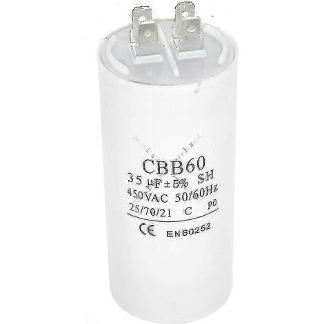 Condensateur de moteur universel 35 uF 450 V AC - démarrage et fonctionnement d'appareils (1/2)