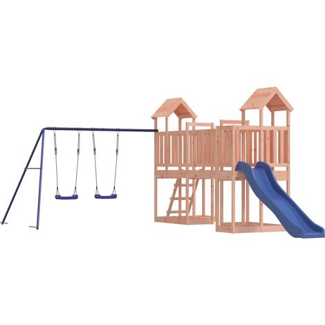 Altalena parco giochi da esterno scivolo altalena robusta giochi da giardino 356 x 589 x 214 cm legno massello di abete Douglas (1/5)