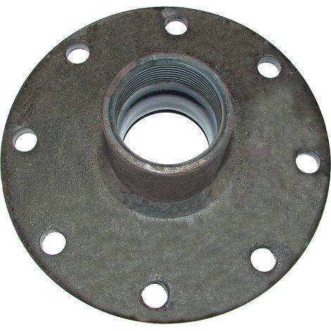 Flanschplatte für Elektroheizstäbe 1 1/2" IG 8-Loch Lochkreis 145 mm emailliert