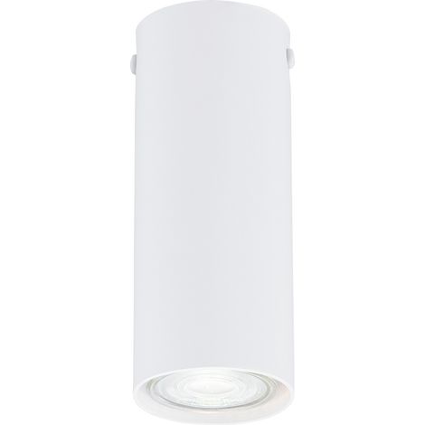 Plafoniera Moderna Faretto Tecno 1 Luce Acciaio Bianco 15 Cm (1/5)