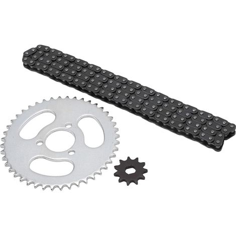 T8F Front and Rear Sprocket Chain Set, Steel Replacement Gear Chain for Modified Karts, ATVs, Mini Bikes, High Performance Gear Chain Set (1/5)