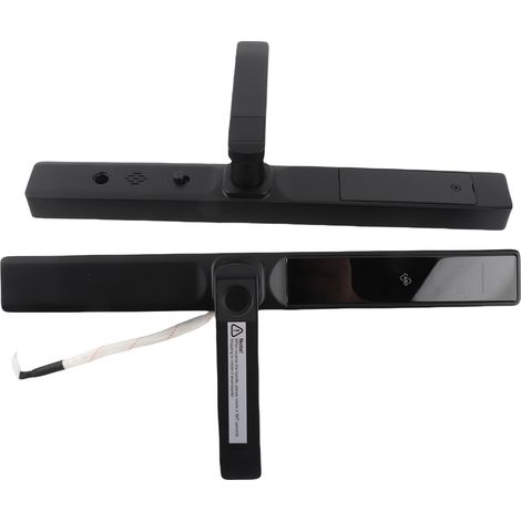 Serrure connectée WiFi à entrée sans clé TY, avec 5 méthodes d'ouverture (empreinte, code, carte, clé mécanique, app) - Aluminium, pour portes 40-120mm - Noir (1/4)
