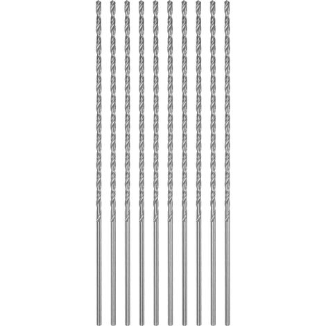 10pcs Perceuse Mèches Foret Hélicoïdal 2mm HSS 120mm Longueur (1/5)