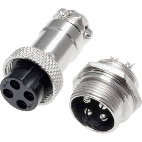 Pollin 453553 Connecteur rond embase femelle, mâle Nombre total de pôles: 4 1 set D733492