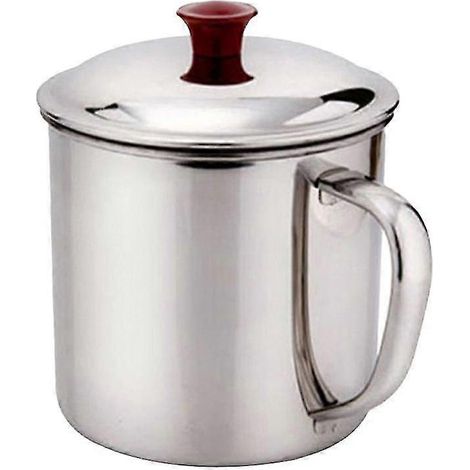 Gobelet isotherme de 250 ml en acier inoxydable à double paroi avec poignée ergonomique et surface lisse, idéal pour le camping, la randonnée et les voyages. (1/5)
