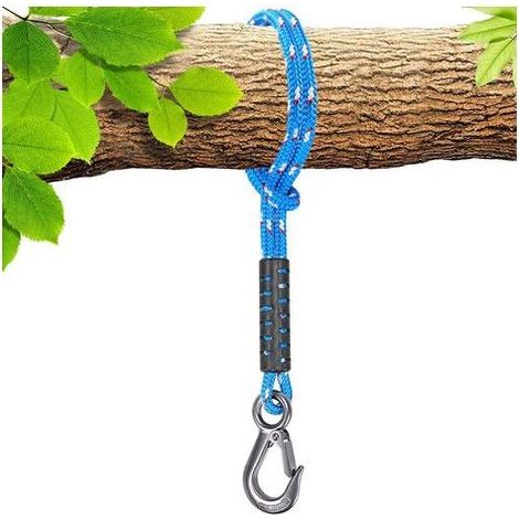 Corde d'escalade multifonctionnelle de 120 cm et mousqueton pour l'escalade sportive, l'alpinisme, la descente, résistante aux déchirures pour le camping en plein air, la randonnée et l'alpinisme (1/5)