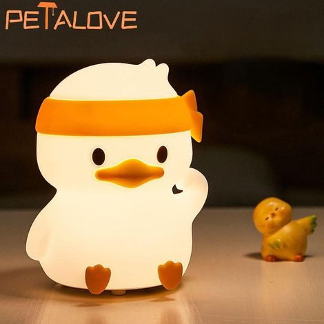 Veilleuse Animaux - Panda Lapin Canard En Silicone Souple - Éclairage Doux Chaud USB Rechargeable - Idéale Pour Chambre Enfant - 1 Pièce (1/5)