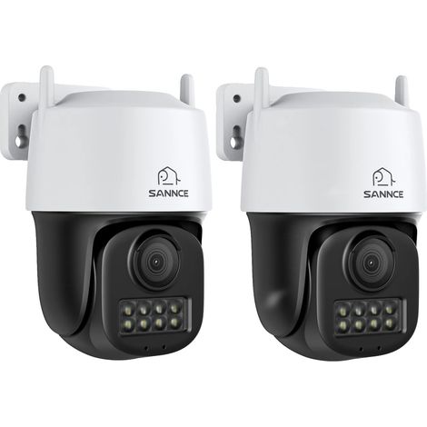 Telecamera di sicurezza con tracciamento AI, visione notturna a colori, confezione da 2 (1/2)
