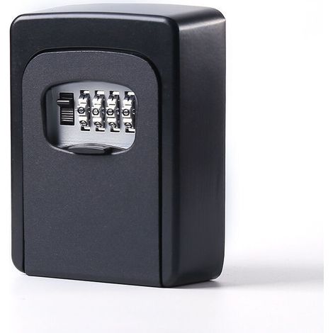 Boite à clé sécurisée avec Code, Boite a clefs Murale avec Code à 4 Chiffres,Boite a clefs securisee Exterieur Imperméable et antirouille,Code réinitialisable(Noir) Devenirriche