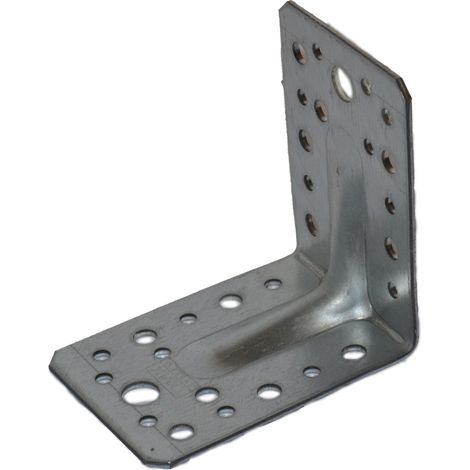 PIASTRA STAFFA SCARPA AD ANGOLO PER ANCORAGGIO LEGNO CON RINFORZO 90x90x65 mm