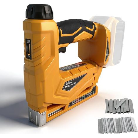 Cordless Brad Nailer Compatible with 18V/20V Batteries, 2 in 1 Electric Stapler with Depth Adjustment Knob, 2 Shooting Modes and 2000 Nails for Home Woodworking (1/5)