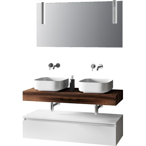 Ensemble de salle de bain 8 pièces ASTRA noyer/blanc (1/5)