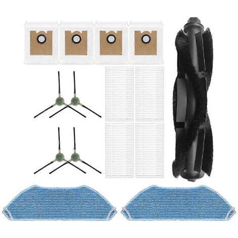 NALOOKAMIC Pièces de rechange pour Lefant M2 Pro/M2S Pro : 1 brosse rotative, 4 brosses latérales, 4 filtres HEPA, 2 lingettes de nettoyage, 4 sacs à poussière (1/4)
