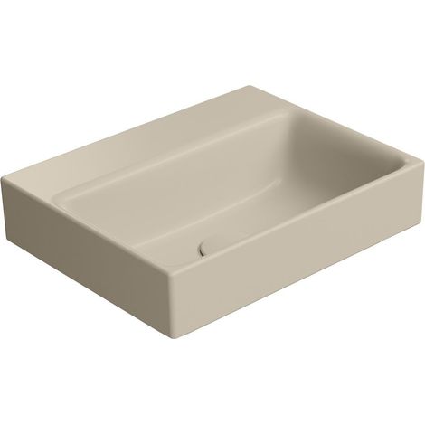 Lavabo en céramique NUBES 40x32cm, sans trou pour robinetterie, creta mat (1/3)